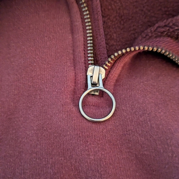 Athleta 1/4 zip pullover M oversized plum - Picture 4 of 11